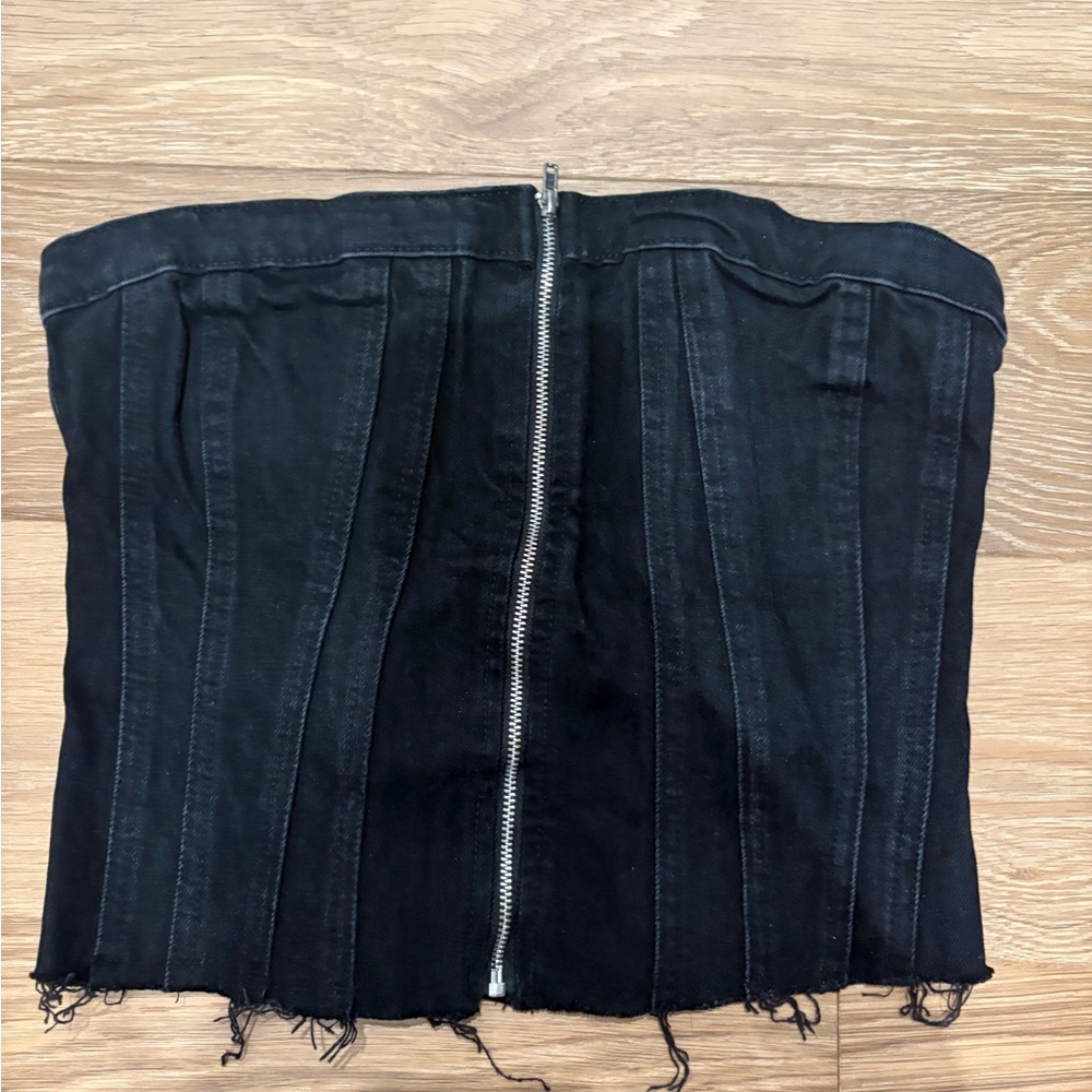 Zara Black Denim Tube Top